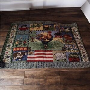 Set Of Tapestry Woven Placemats~Farm, Animals, Country Theme 18" x 13"